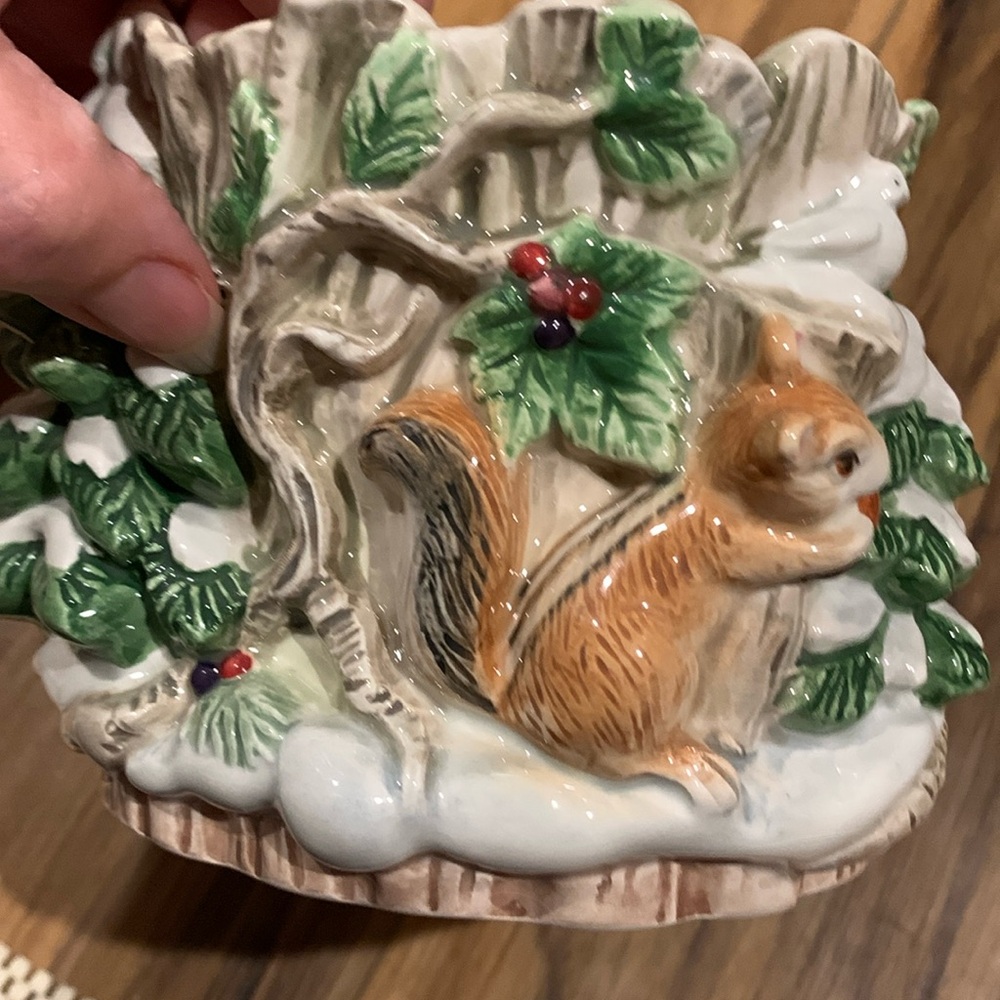 Fitz and Floyd Classics deer fawn and frolicking bunnies 7” container decor - Picture 13 of 14